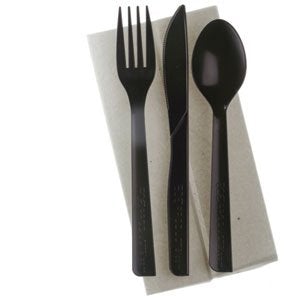 ECO 6" Black Cutlery Kit