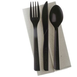 Eco-Products 6" Black Cutlery Kit Eco-Products
