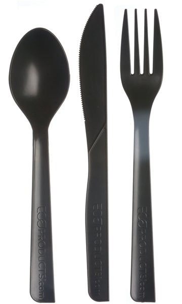 Eco-Products 6" Black Cutlery Kit Eco-Products