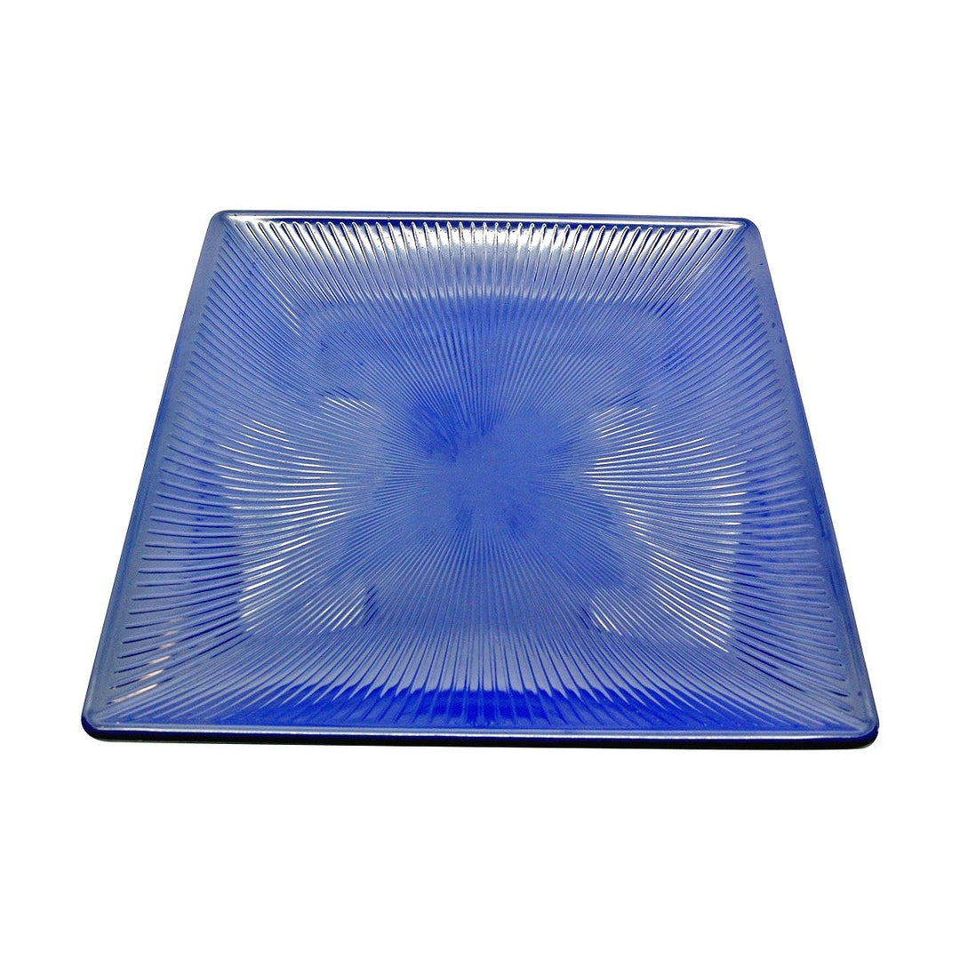EGS M11SQT-BL Country Kitchen Blue Square Textured Tray 11"