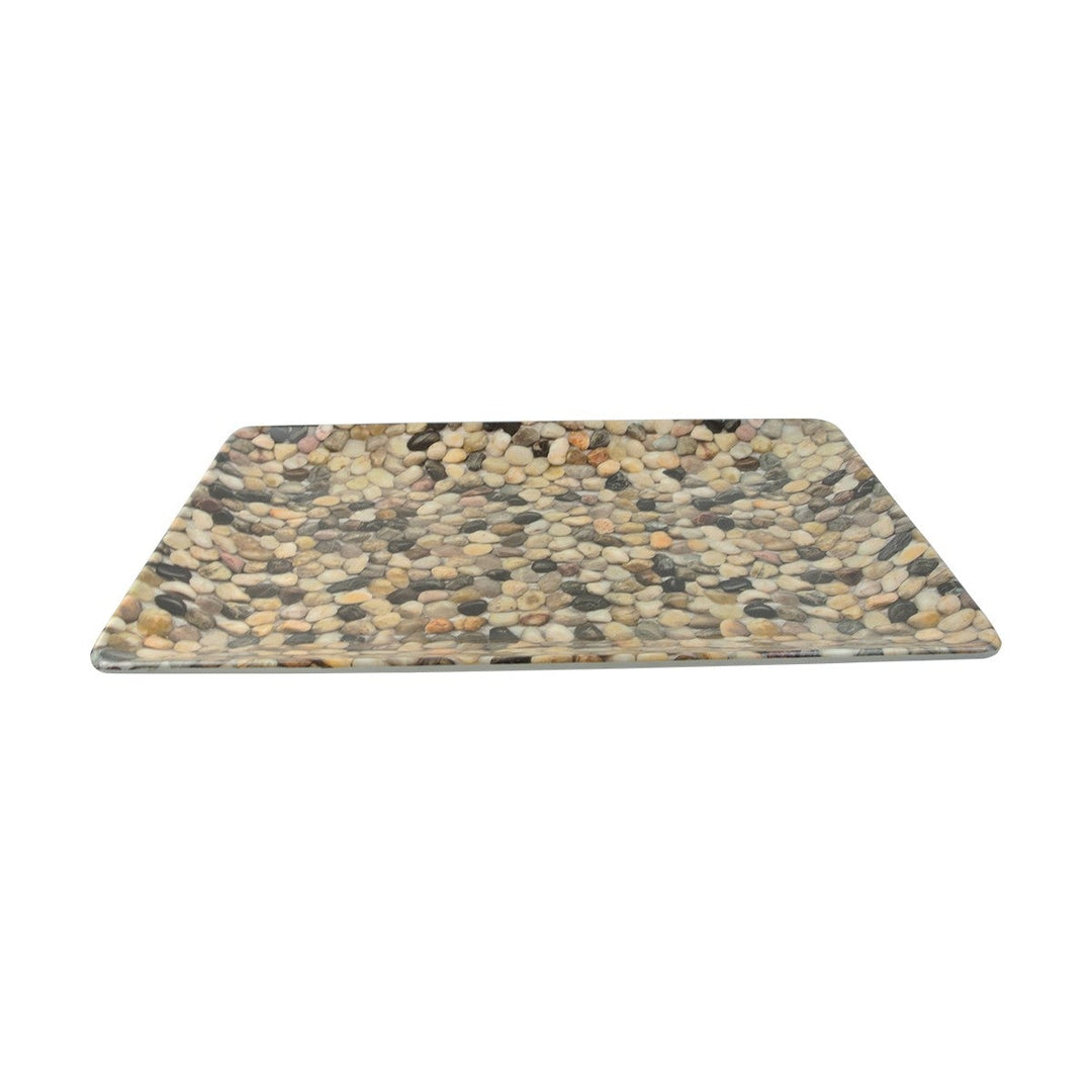 EGS M1811RC-RRB 18" Brown River Rock Rectangle Platter Elite Global Solutions