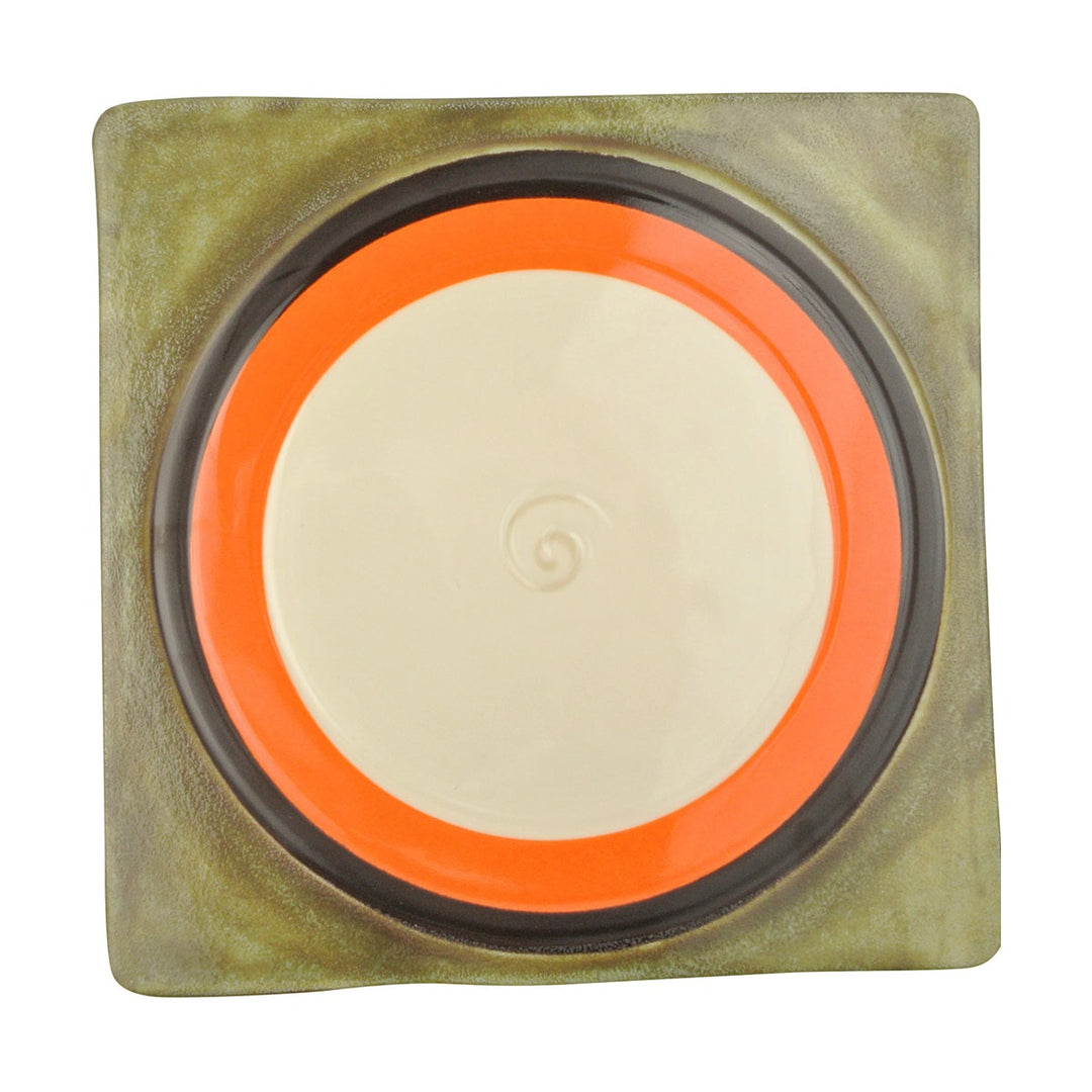 EGS V951-O Sweet Tarts Orange Square Plate 9.5"