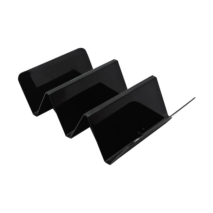 EMI-Yoshi EMI-TH23B Black Plastic 2-3 Compartment Taco Holder EMI-Yoshi