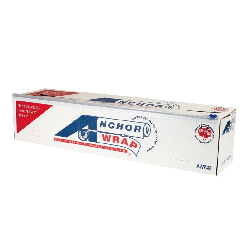 Anchor Packaging Film 18 inch x 2000' Roll with Slide Cutter, White