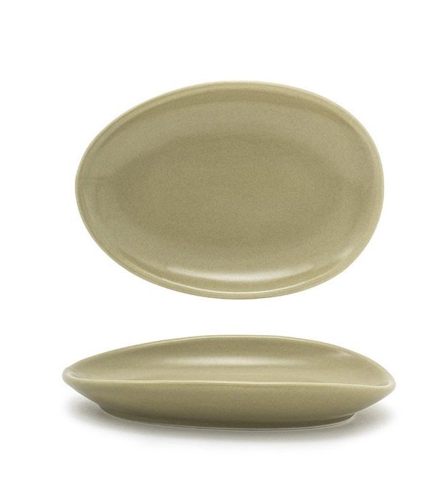 FOH DAP077GRP23 5.5" Oval Tide Plate Sea Grass Front of the House