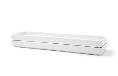 FOH SPT014WHP23 9.75"X2.75"X.75" Porcelain Platter Front of the House