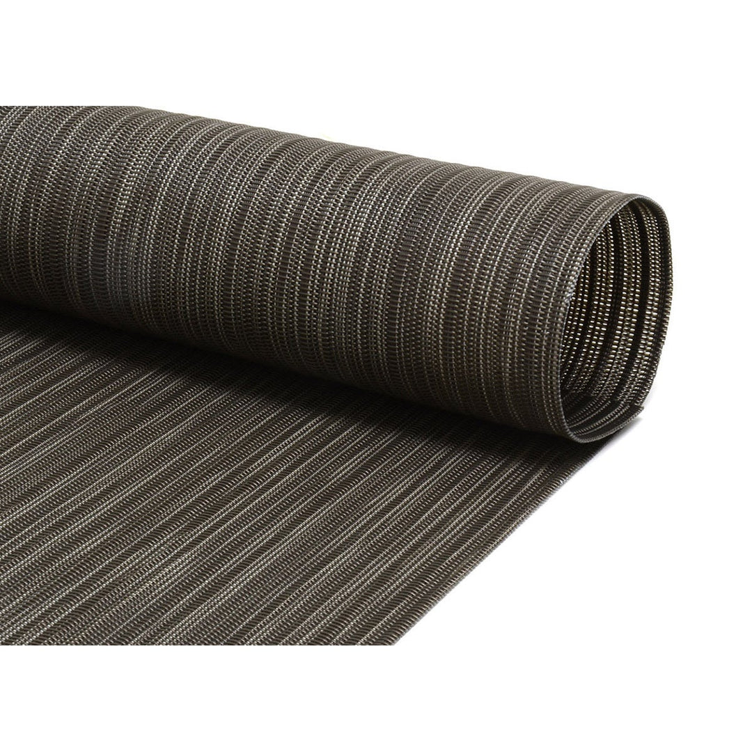 FOH XPM108BKV83 16" x 12" Woven Vinyl Metroweave Rectangular Placemat Carbon Front of the House