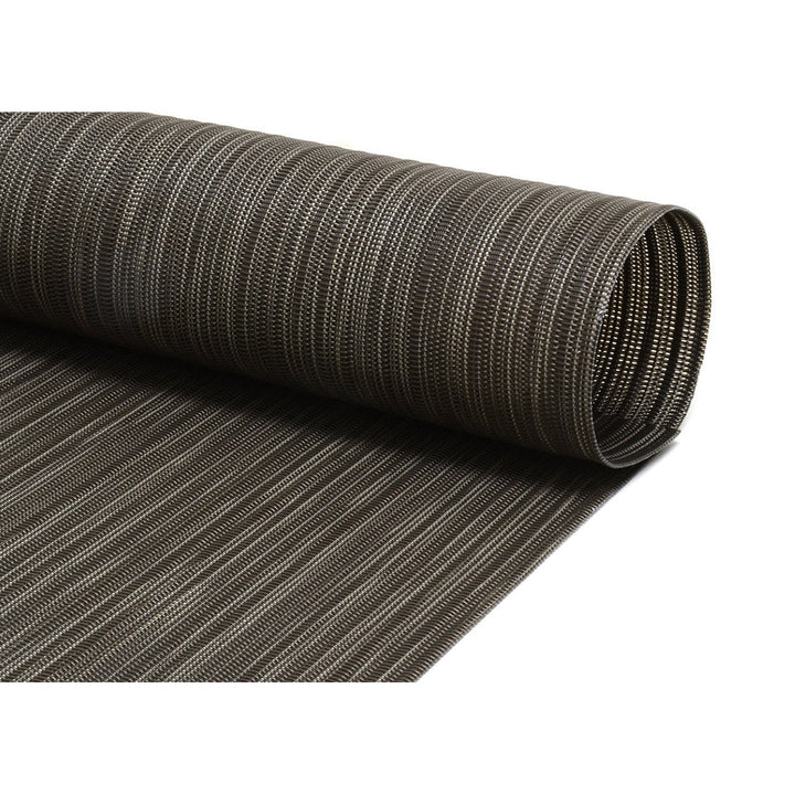 FOH XPM108BKV83 16" x 12" Woven Vinyl Metroweave Rectangular Placemat Carbon Front of the House