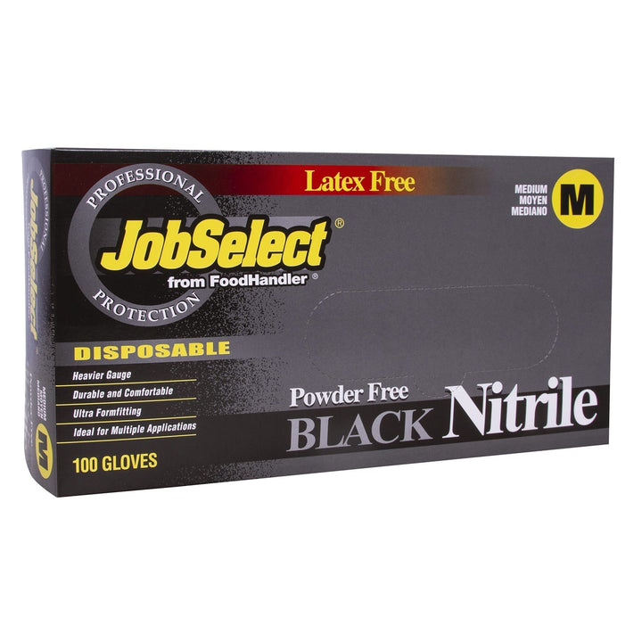 Food Handler 103-214-BLK Medium Black Powder Free Nitrile Gloves Food Handler