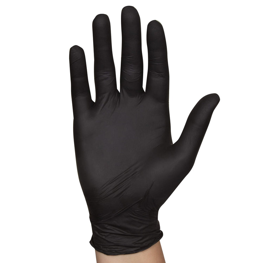 Food Handler 103-216-BLK Large Black Powder Free Nitrile GlovesShopAtDean