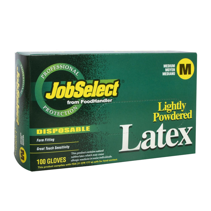 Food Handler 100-204 Medium Lightly Powdered Latex Gloves Food Handler