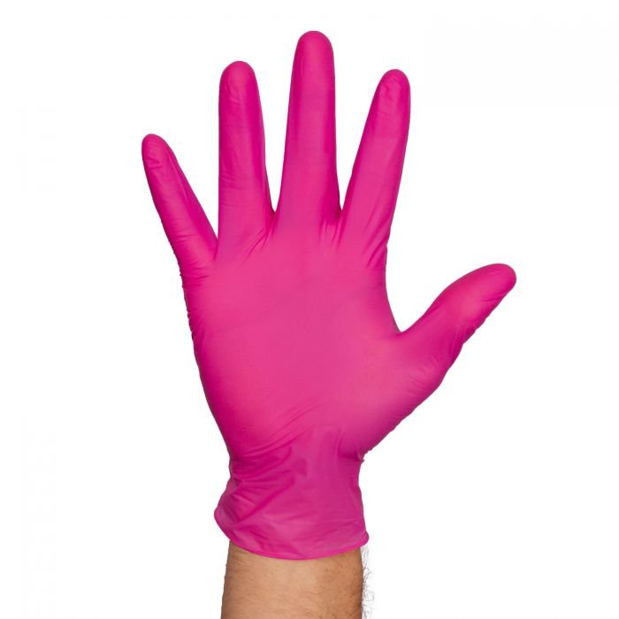 Food Handler Thinsense 103-TS14-PNK Medium Pink Nitrile Gloves Food Handler