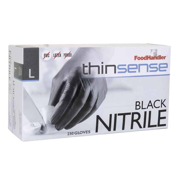 Food Handler Thinsense 103-TS16-BLK Large Black Nitrile Gloves Food Handler