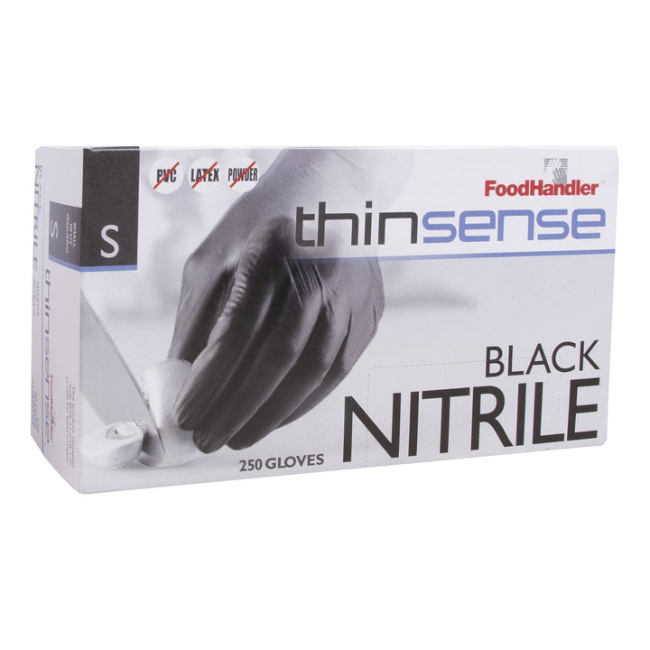 Food Handler Thinsense 103-TS12-BLK Small Black Nitrile Gloves Food Handler