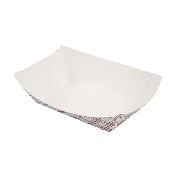 Red Plaid 3 lb Paper Food Trays