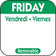 National Checking R105R 1" Friday Square Removable Label - Green