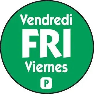 National Checking P7505R 3/4" Friday Round Permanent Label - Green National Checking
