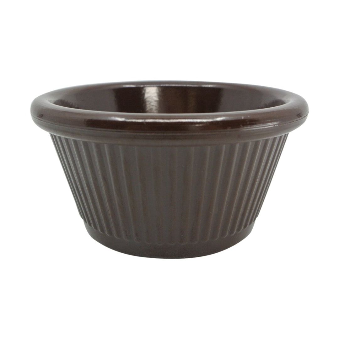 Gessner 0382A 2 oz Fluted Ramekin Brown Gessner