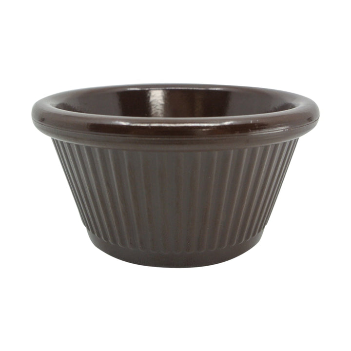 Gessner 0382A 2 oz Fluted Ramekin Brown Gessner