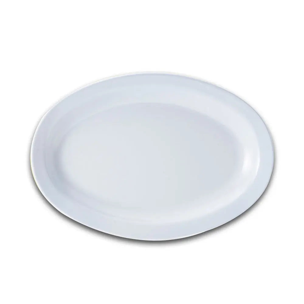 G.E.T. OP-612-W 11.5 X 8 " Oval Platter / Supermel/ White G.E.T.
