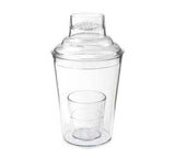 GET Enterprises 17.5 oz Clear Plastic Cobbler Cocktail Shaker Set