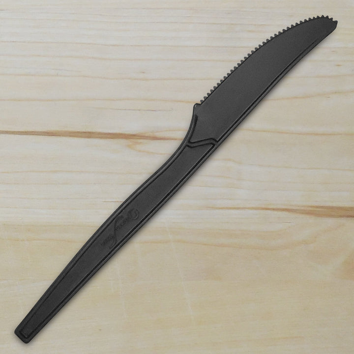Greenwave KNIFE-BLK Compostable Corn Starch 7.2" Black Knife Greenwave