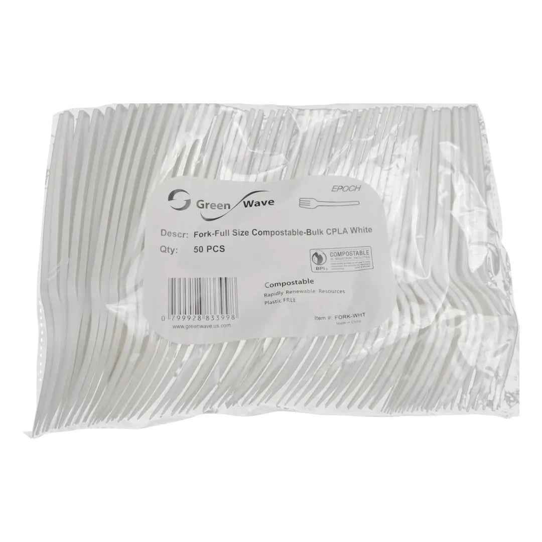 Greenwave FORK-WHITE White Compostable Forks Greenwave