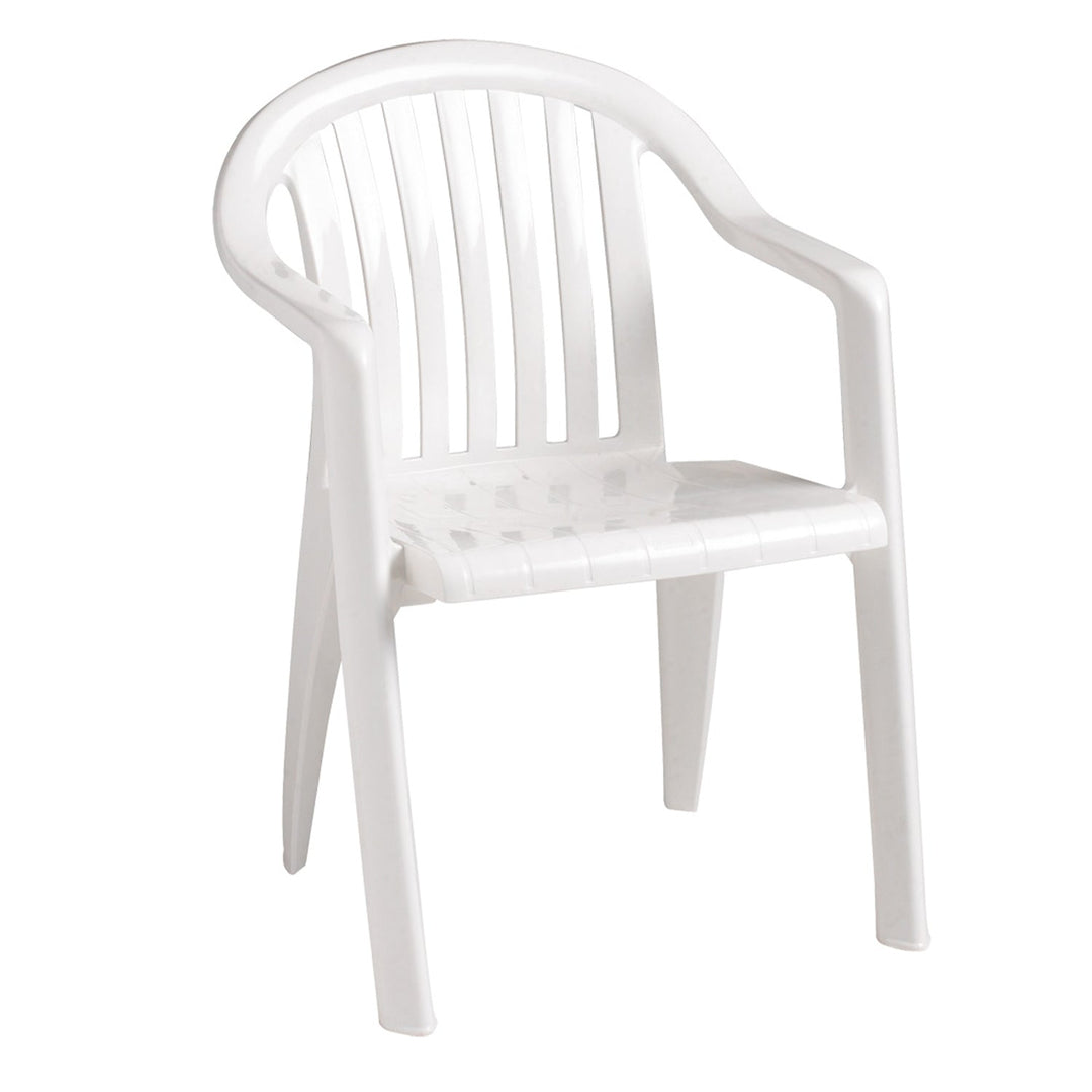 Grosfillex US282304 Outdoor White Stacking Chair Grosfillex