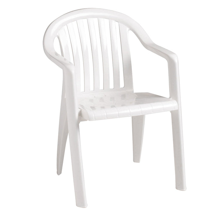 Grosfillex US282304 Outdoor White Stacking Chair Grosfillex