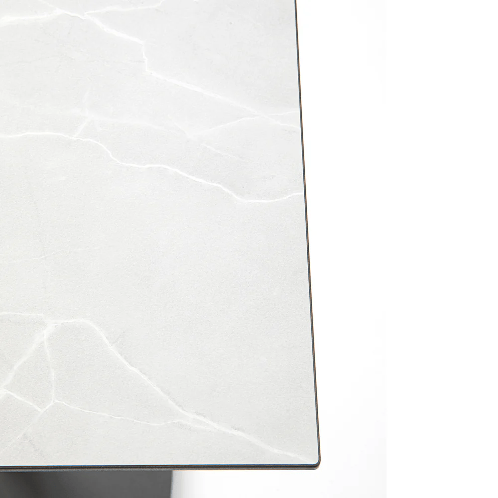 Grosfillex US48H790 Kandia Gray Marble 48" x 32" HPL Compact TabletopShopAtDean