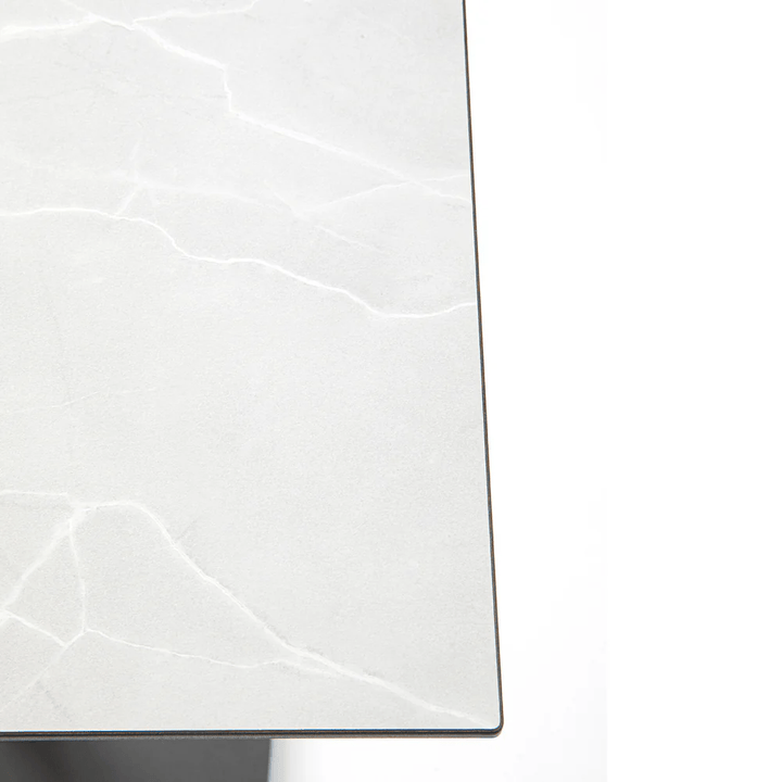 Grosfillex US48H790 Kandia Gray Marble 48" x 32" HPL Compact TabletopShopAtDean