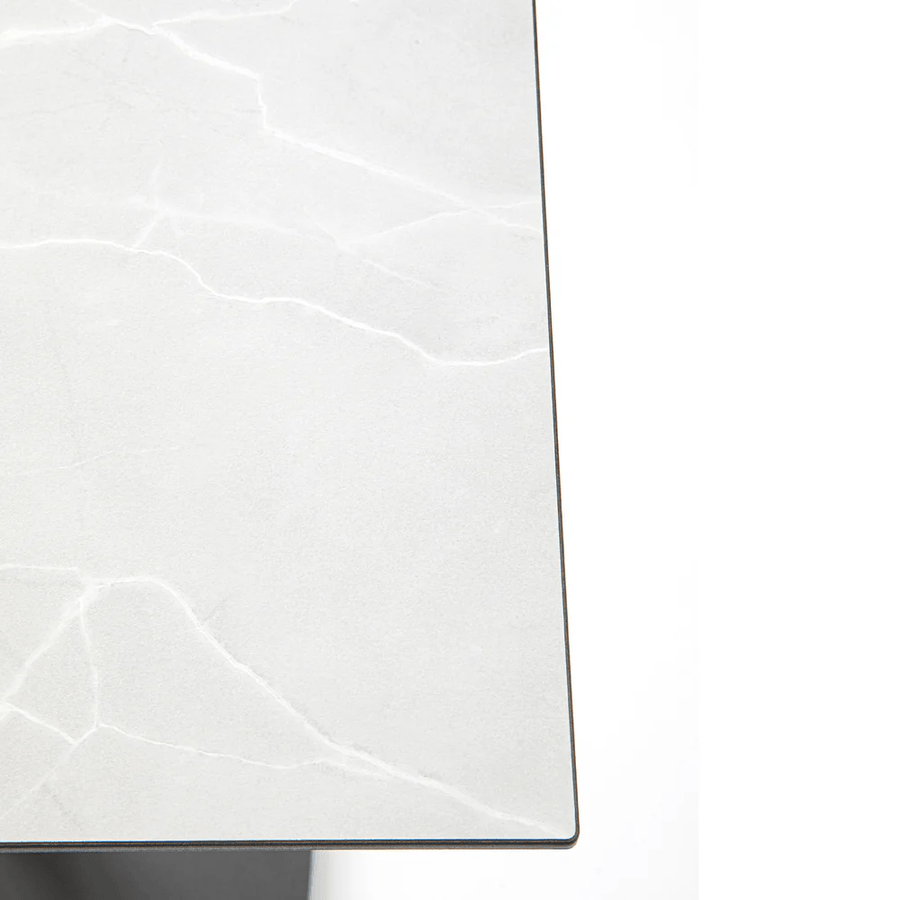 Grosfillex US48H790 Kandia Gray Marble 48" x 32" HPL Compact TabletopShopAtDean