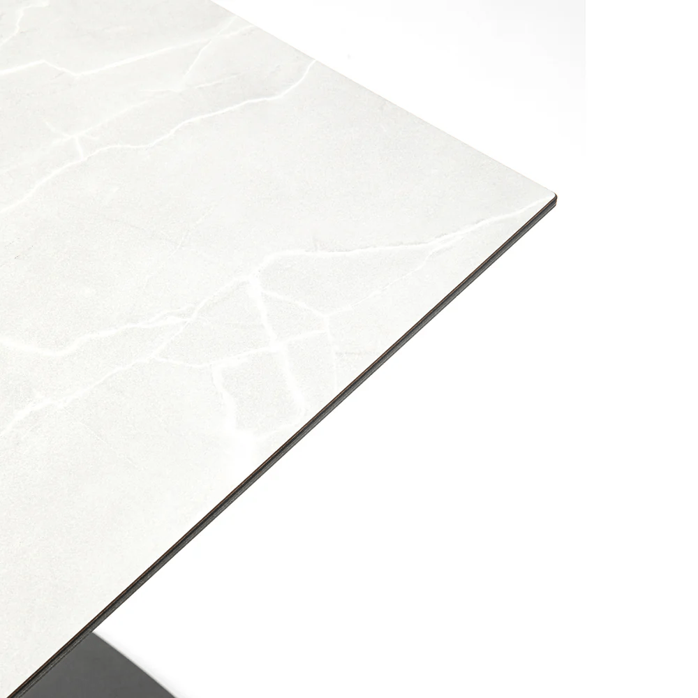 Grosfillex US48H790 Kandia Gray Marble 48" x 32" HPL Compact TabletopShopAtDean