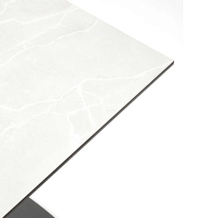 Grosfillex US48H790 Kandia Gray Marble 48" x 32" HPL Compact TabletopShopAtDean