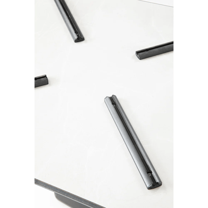 Grosfillex US48H790 Kandia Gray Marble 48" x 32" HPL Compact TabletopShopAtDean