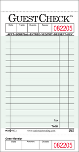 Guestcheck GA-G3632 3.5 X 6.75 1 Part Board Paper/Board Check
