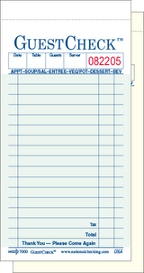 Guestcheck GA-G7000 3.5 X 6.75 2 Part Carbonless Paper/Board Check
