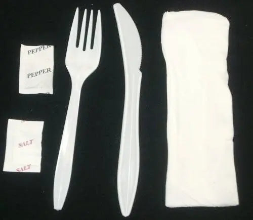 Heavy Weight Cutlery Kit ForkKnifeSaltPepperNapkin 250/Case ShopAtDean