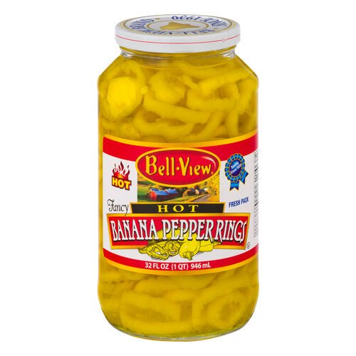 Bell-View Hot Banana Pepper Rings Quart Bell-View