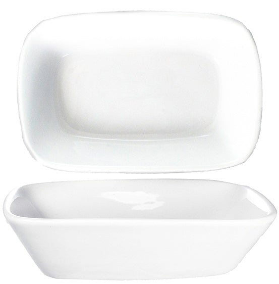 ITI QP-64 8 Oz Quad 6" x 4" Rectangular Dish European White International Tableware