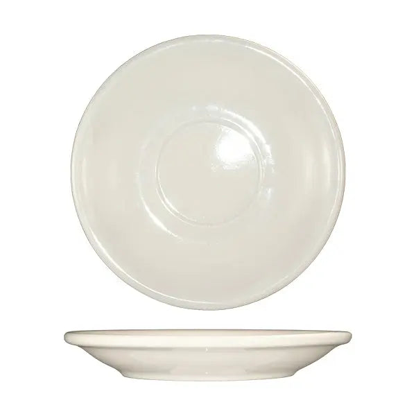 ITI RO-36 5-3/16" Roma American White A.D. Saucer With Rolled Edging International Tableware