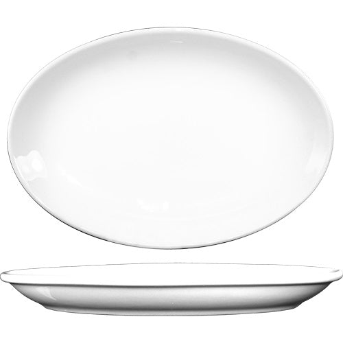 ITI TN-51 Torino 15.5" x 11.75" White Oval Platter International Tableware