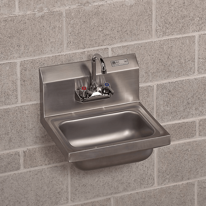 John Boos PBHS-W-1410-P Wall Mount Hand with 4" On Center Sink Faucet John Boos