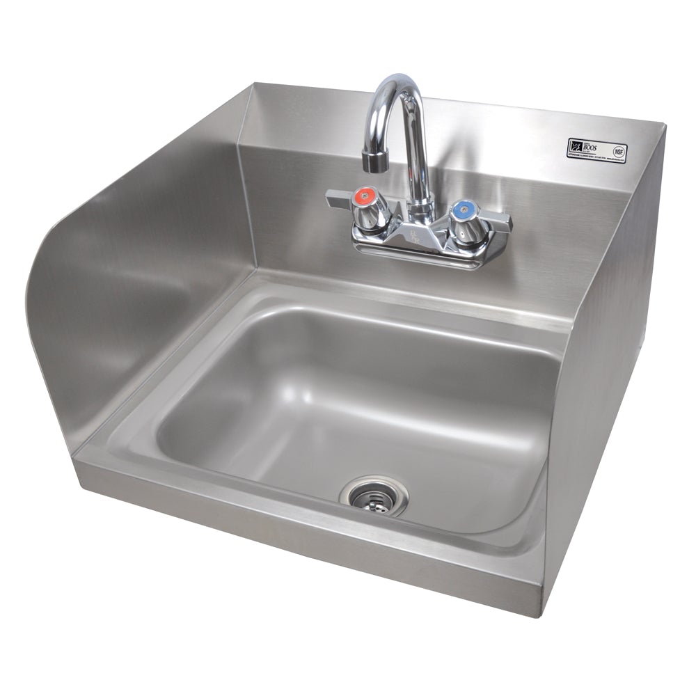 John Boos PBHS-W-1410-P-SSLR Wall Mount Hand Sink With Splash Guards