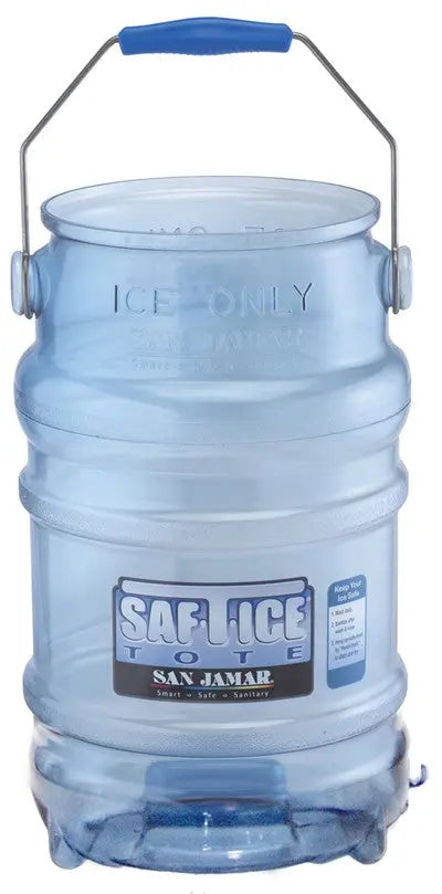 Katchall Saf-T-Ice 6 Gallon Tote Clear Blue (SI-6000) San Jamar