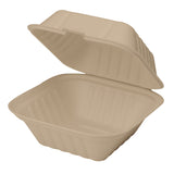 Inno-Pak 6" x 6" Natural Bagasse Hinged Container
