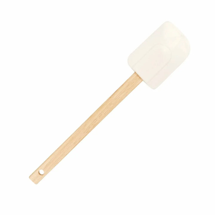 Kitchen Supply 2320 Medium White Spatula with Bamboo Handle 11.75" Kitchen Supply