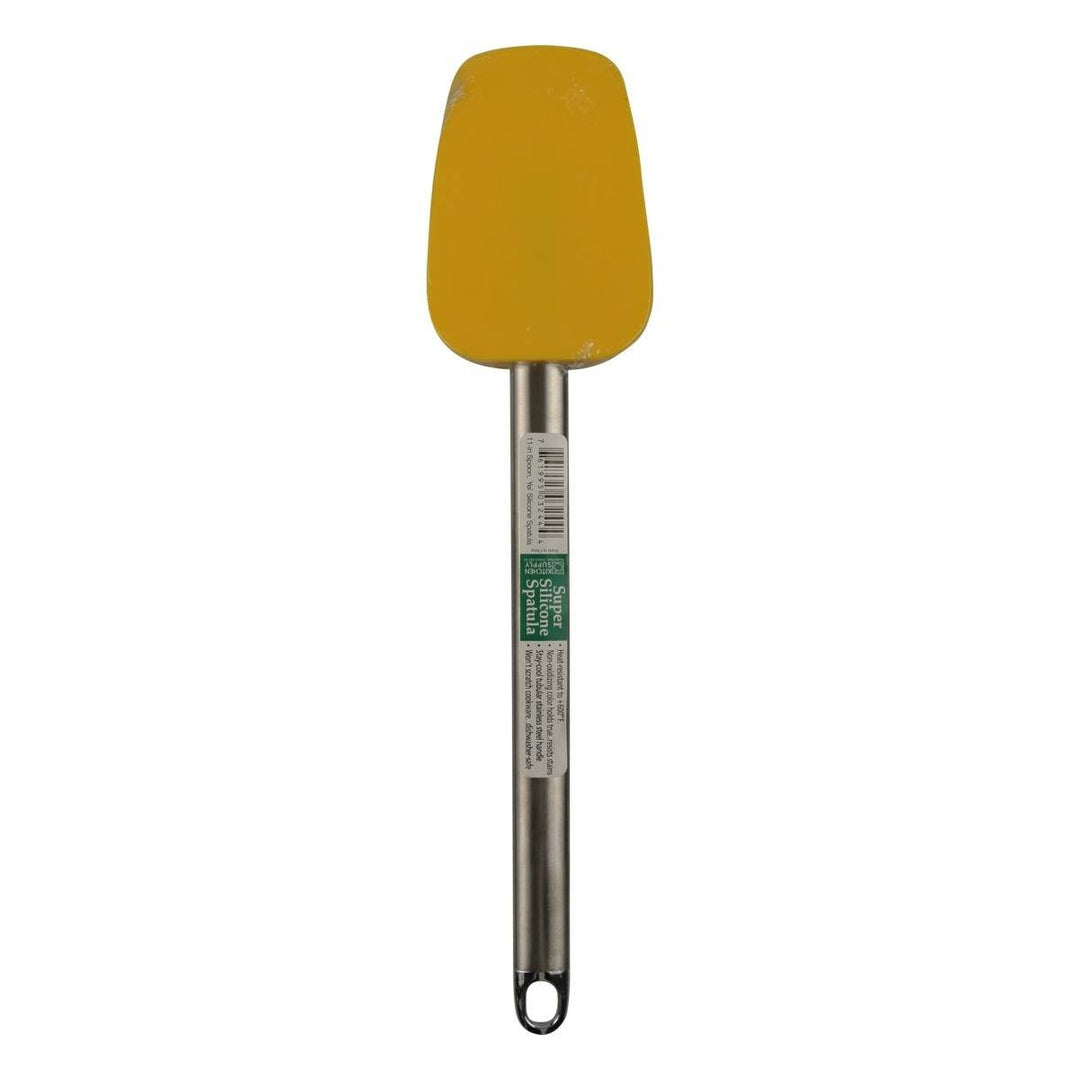 Kitchen Supply 3244 11" Yellow Silicone Spoon Spatula Stainless Steel Handle