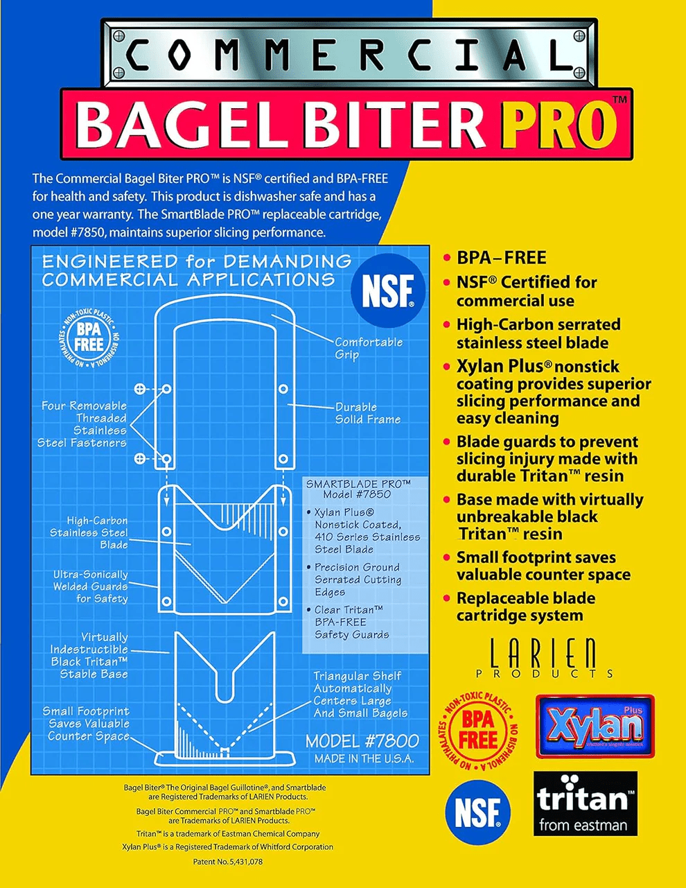 Larien 7850 Smartblade Replacement Cartridge for Bagel BiterShopAtDean
