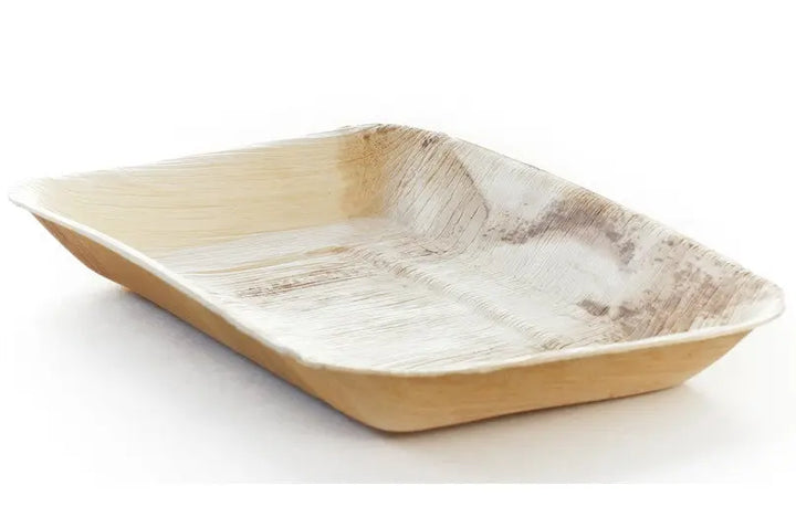 Leafware LW6T 9" X 6" Rectangular Palm Leaf Tray Leafware